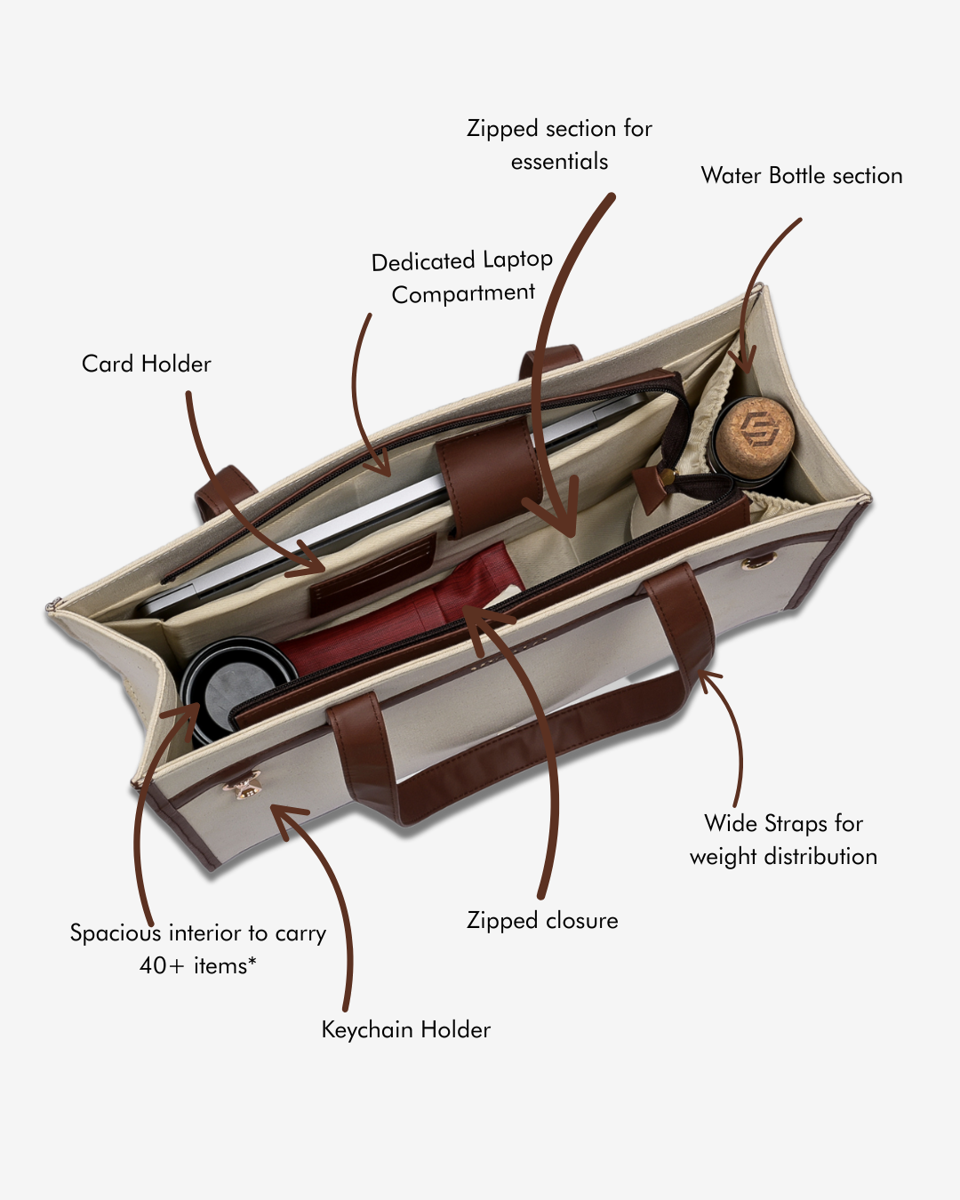 Nero Cream and Brown Tote Bag