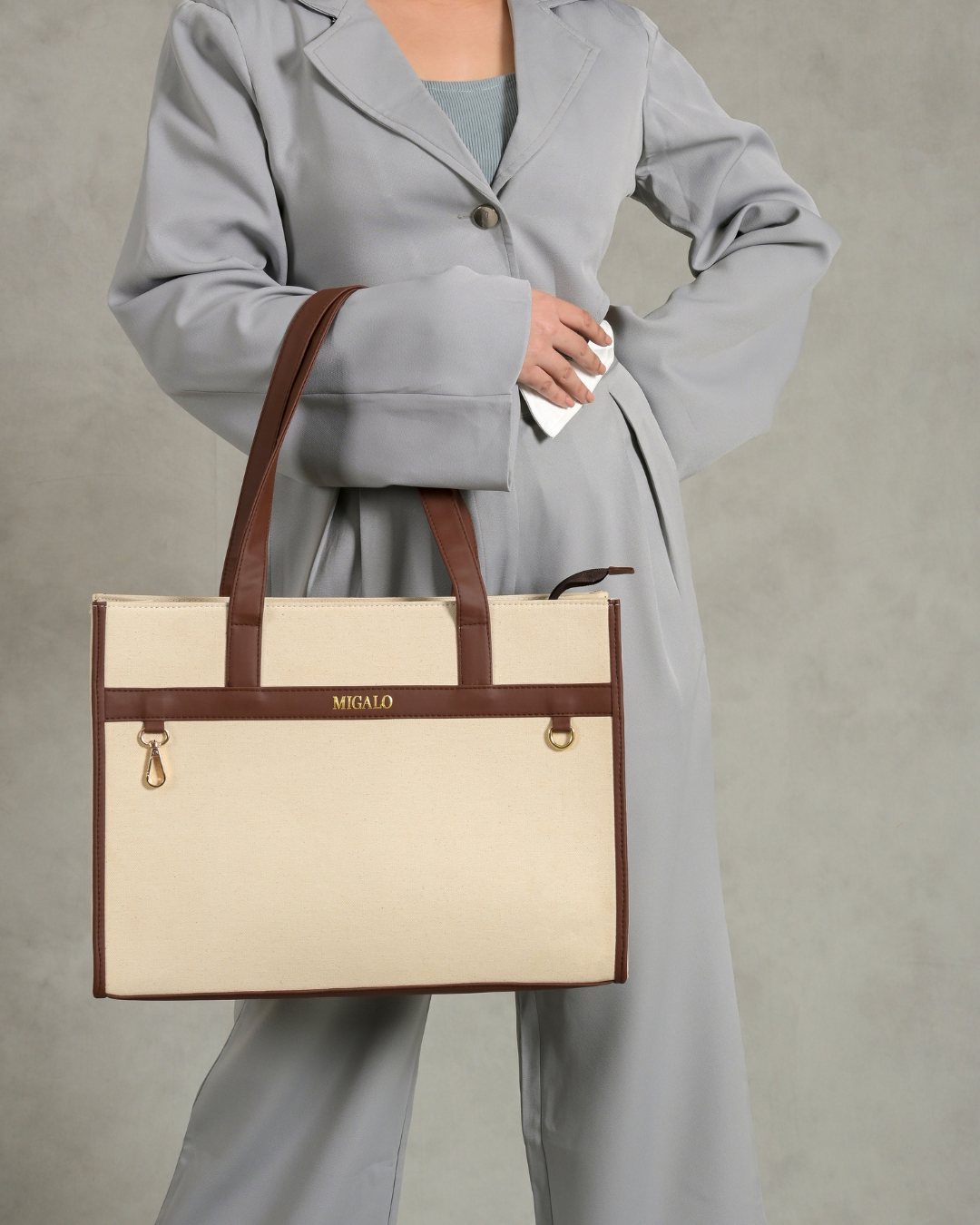 Nero Cream and Brown Tote Bag - MIGALO