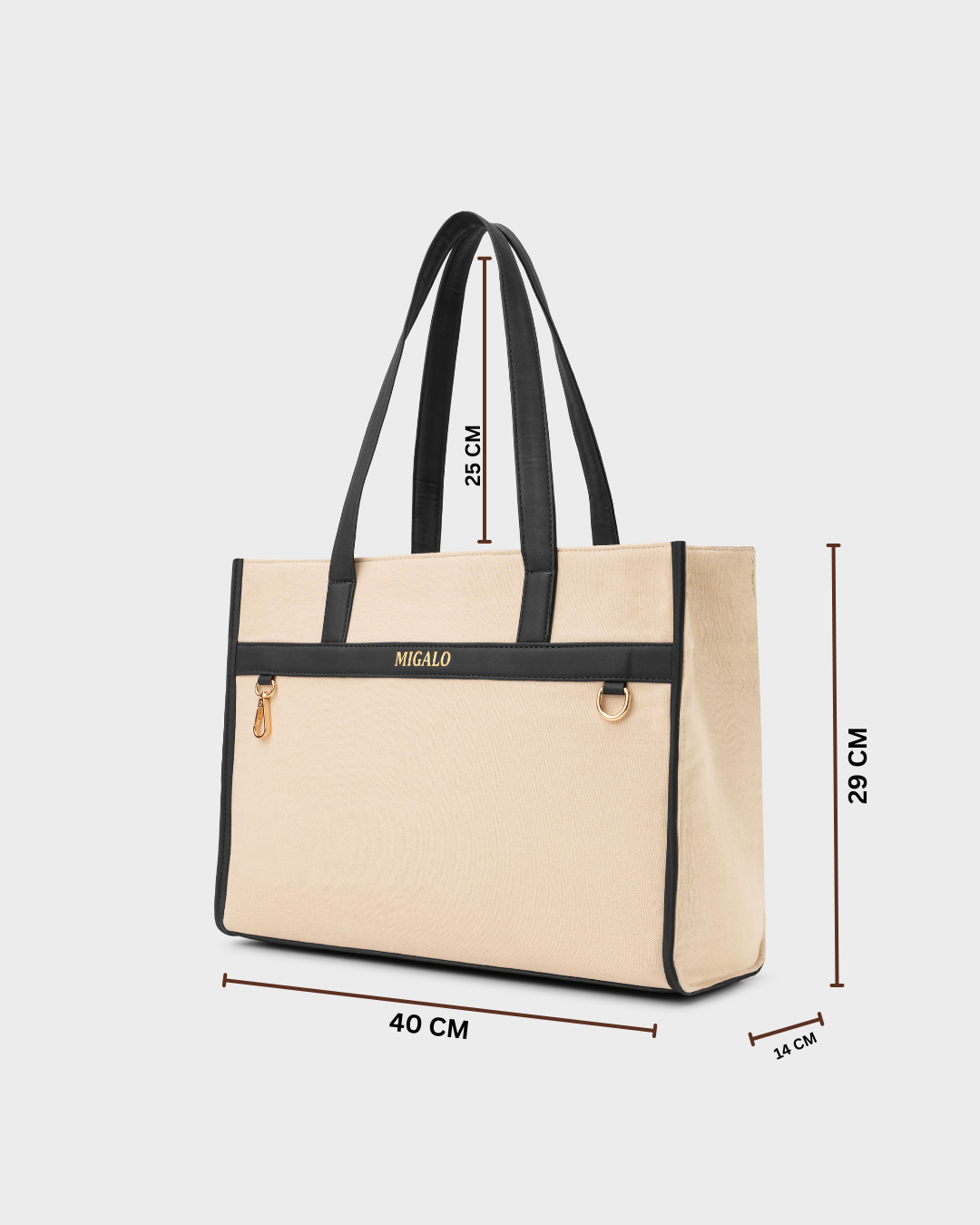Nero Cream and Black Tote Bag - MIGALO