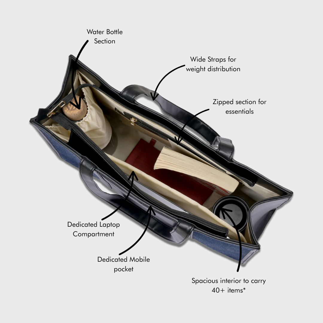 Rosso Denim Tote Bag - MIGALO