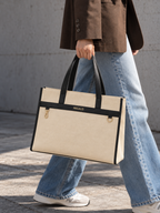 Nero Cream and Black Tote Bag