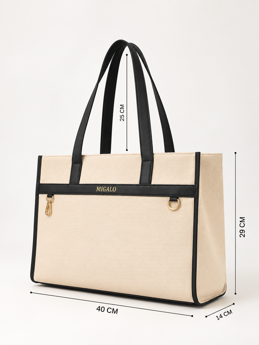 Nero Cream and Black Tote Bag