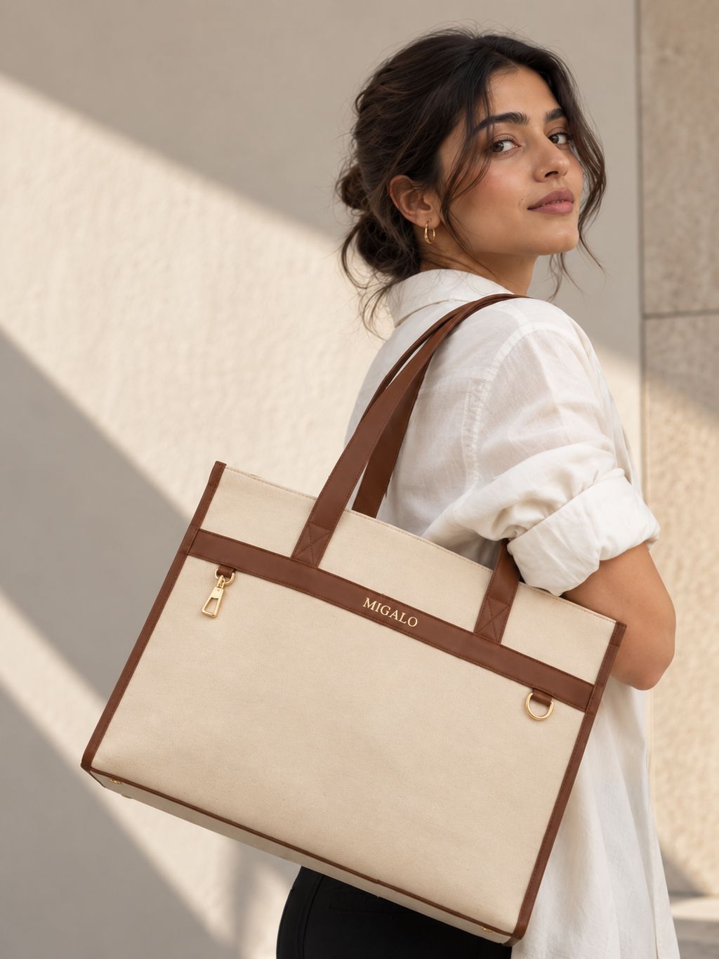 Nero Cream and Brown Tote Bag