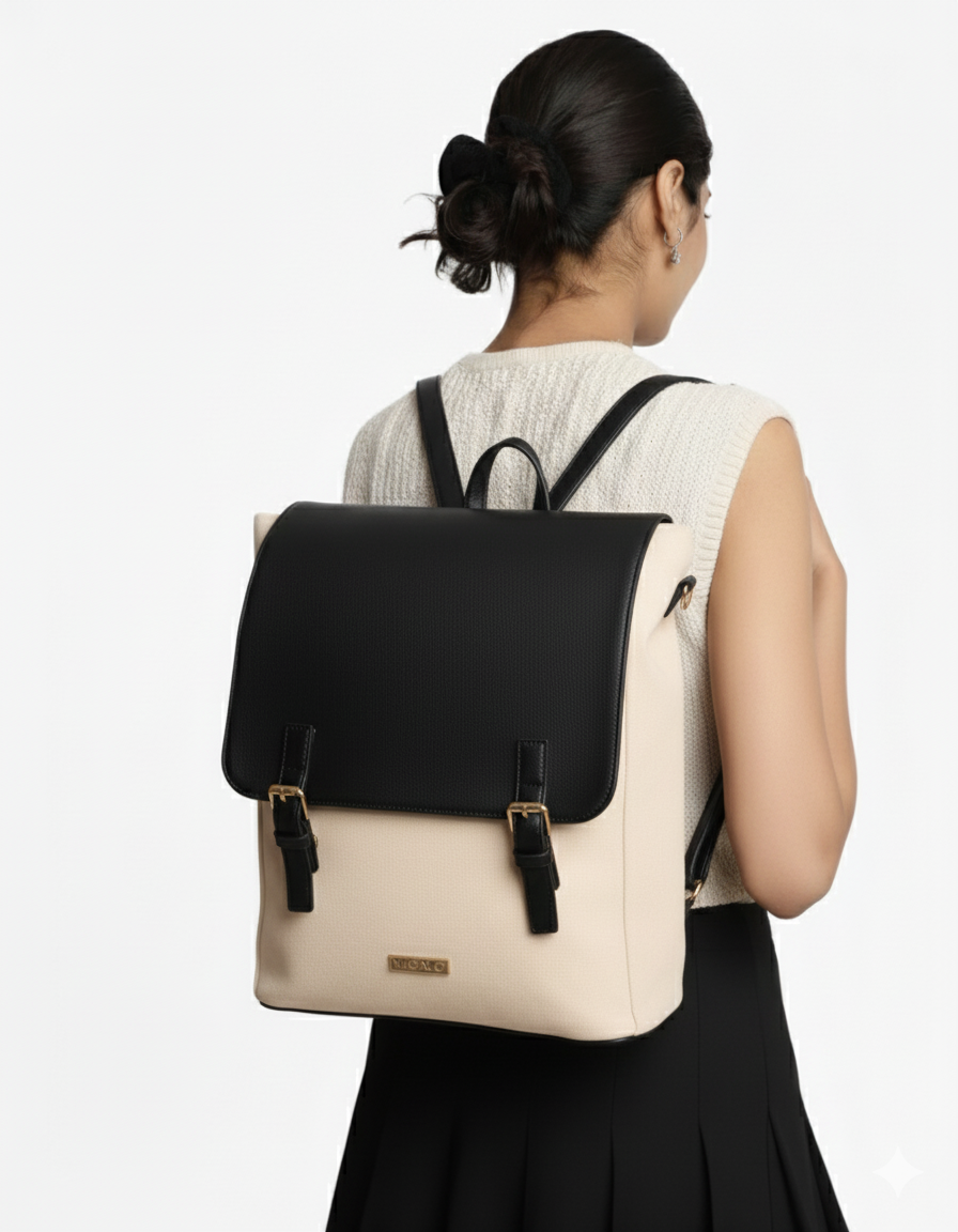 Premium vegan leather. Durable canvas. Padded laptop compartment.
This unisex backpack brings together the best of utility and elevated style — cruelty-free, organised, and built for everyday use.