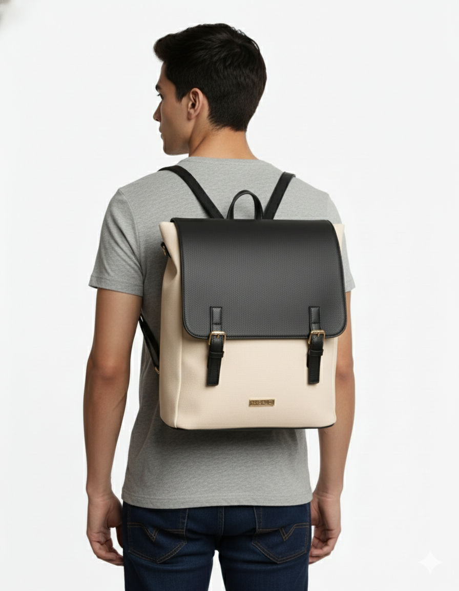 Premium vegan leather. Durable canvas. Padded laptop compartment.
This unisex backpack brings together the best of utility and elevated style — cruelty-free, organised, and built for everyday use.
